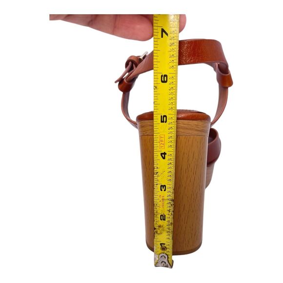 Zara Leather Platform retro chunky Strappy Wooden Heeled Sandals Size 40 - Picture 8 of 8